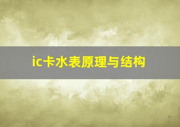 ic卡水表原理与结构