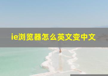 ie浏览器怎么英文变中文