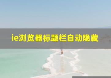 ie浏览器标题栏自动隐藏