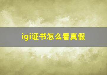 igi证书怎么看真假