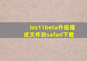 ios11beta升级描述文件到safari下载