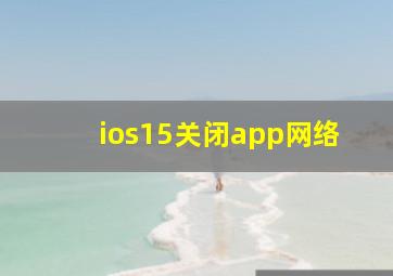 ios15关闭app网络