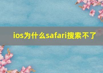 ios为什么safari搜索不了