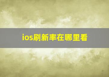 ios刷新率在哪里看