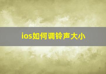 ios如何调铃声大小