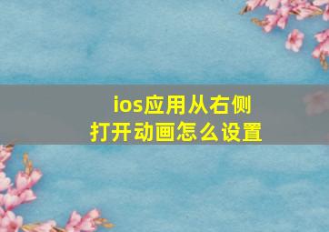 ios应用从右侧打开动画怎么设置