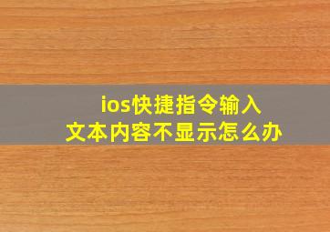 ios快捷指令输入文本内容不显示怎么办