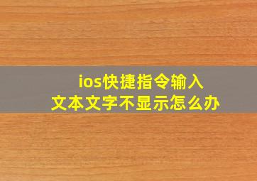 ios快捷指令输入文本文字不显示怎么办