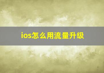 ios怎么用流量升级