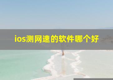 ios测网速的软件哪个好