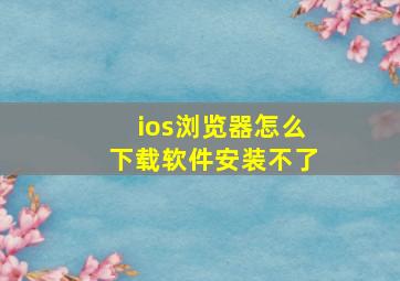 ios浏览器怎么下载软件安装不了