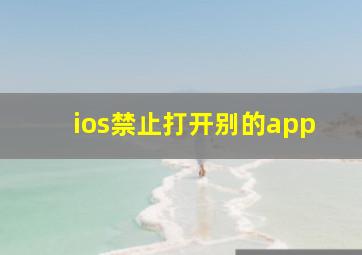 ios禁止打开别的app