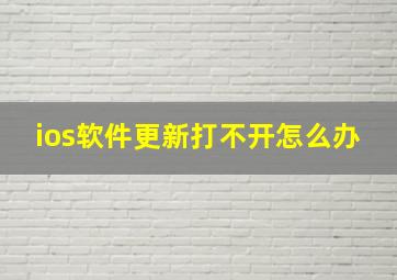 ios软件更新打不开怎么办