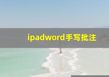 ipadword手写批注