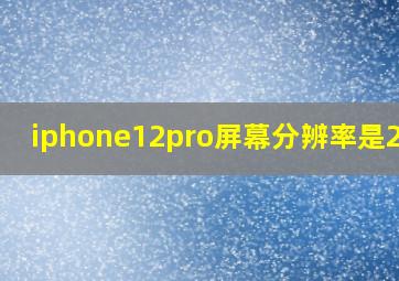 iphone12pro屏幕分辨率是2k吗