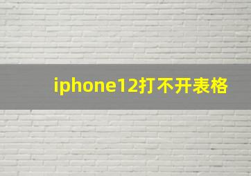 iphone12打不开表格