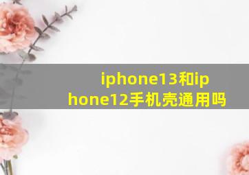 iphone13和iphone12手机壳通用吗