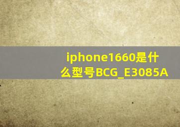 iphone1660是什么型号BCG_E3085A