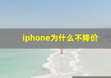 iphone为什么不降价