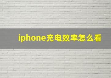 iphone充电效率怎么看