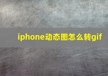 iphone动态图怎么转gif