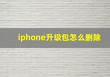 iphone升级包怎么删除