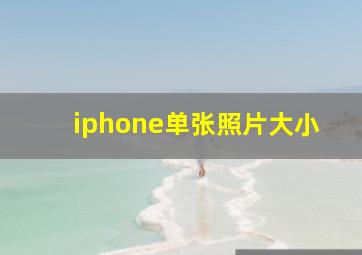 iphone单张照片大小