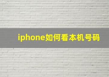 iphone如何看本机号码