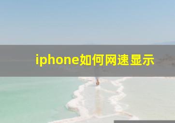 iphone如何网速显示