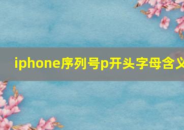 iphone序列号p开头字母含义