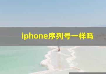 iphone序列号一样吗