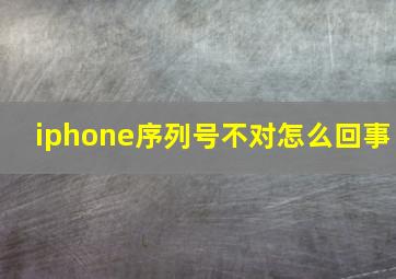 iphone序列号不对怎么回事