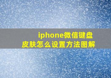 iphone微信键盘皮肤怎么设置方法图解