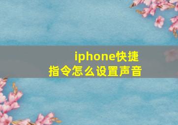 iphone快捷指令怎么设置声音