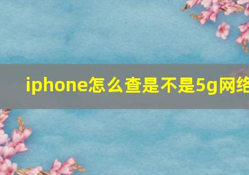 iphone怎么查是不是5g网络