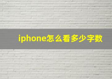 iphone怎么看多少字数