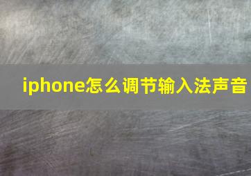 iphone怎么调节输入法声音