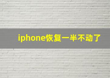 iphone恢复一半不动了