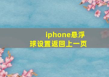 iphone悬浮球设置返回上一页