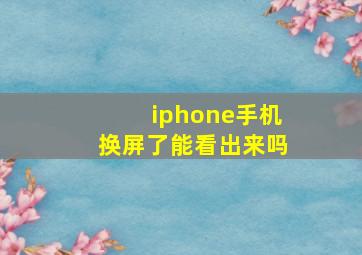 iphone手机换屏了能看出来吗