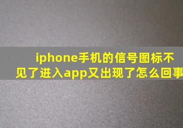 iphone手机的信号图标不见了进入app又出现了怎么回事