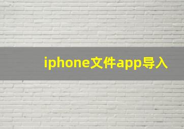 iphone文件app导入