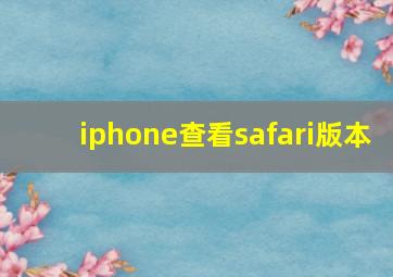 iphone查看safari版本