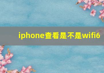 iphone查看是不是wifi6