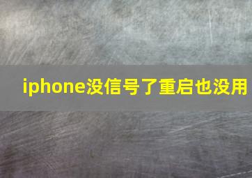 iphone没信号了重启也没用