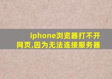 iphone浏览器打不开网页,因为无法连接服务器