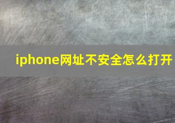 iphone网址不安全怎么打开