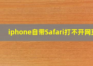 iphone自带Safari打不开网页