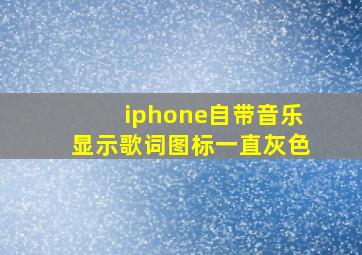 iphone自带音乐显示歌词图标一直灰色