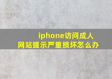 iphone访问成人网站提示严重损坏怎么办